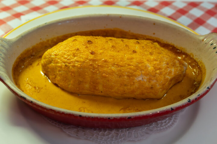 Les Fines Gueules pike fish quenelle with homemade crab and lobster bisque