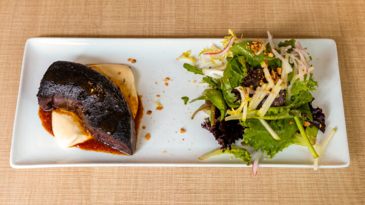 SO's "Black pudding (a.k.a. blood sausage), potato puree, and salad."