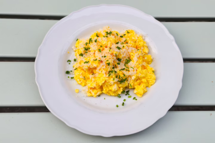 Au Couvent's "Scramble Eggs with Parmesan and Chives," Chartrons, Bordeaux