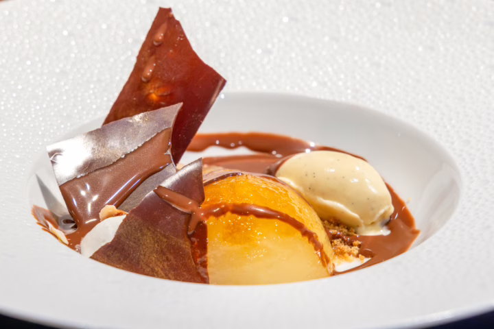 JOËL ROBUCHON LE MANGO-MANGO, Exotic fruit jelly with mango mousse, Paris, France